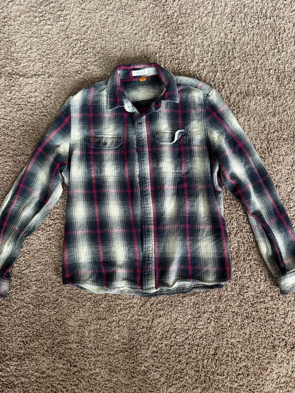 Tailor Vintage Connecticut Originals Black, White & Pink Plaid Button-Down Shirt